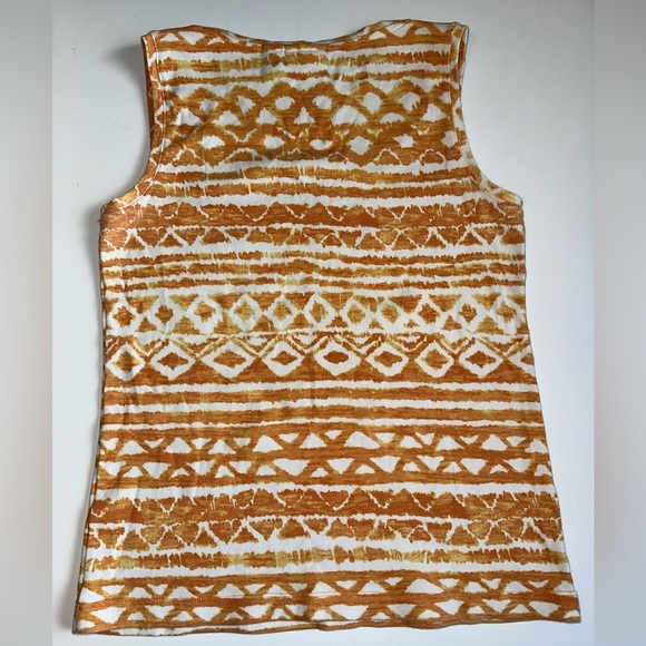 Chico’s Women’s Size 1 (M/8-10) Orange White Tank Top Cotton Blend - Picture 5 of 5